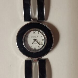 Geneva Women's Black and Silver Watch
